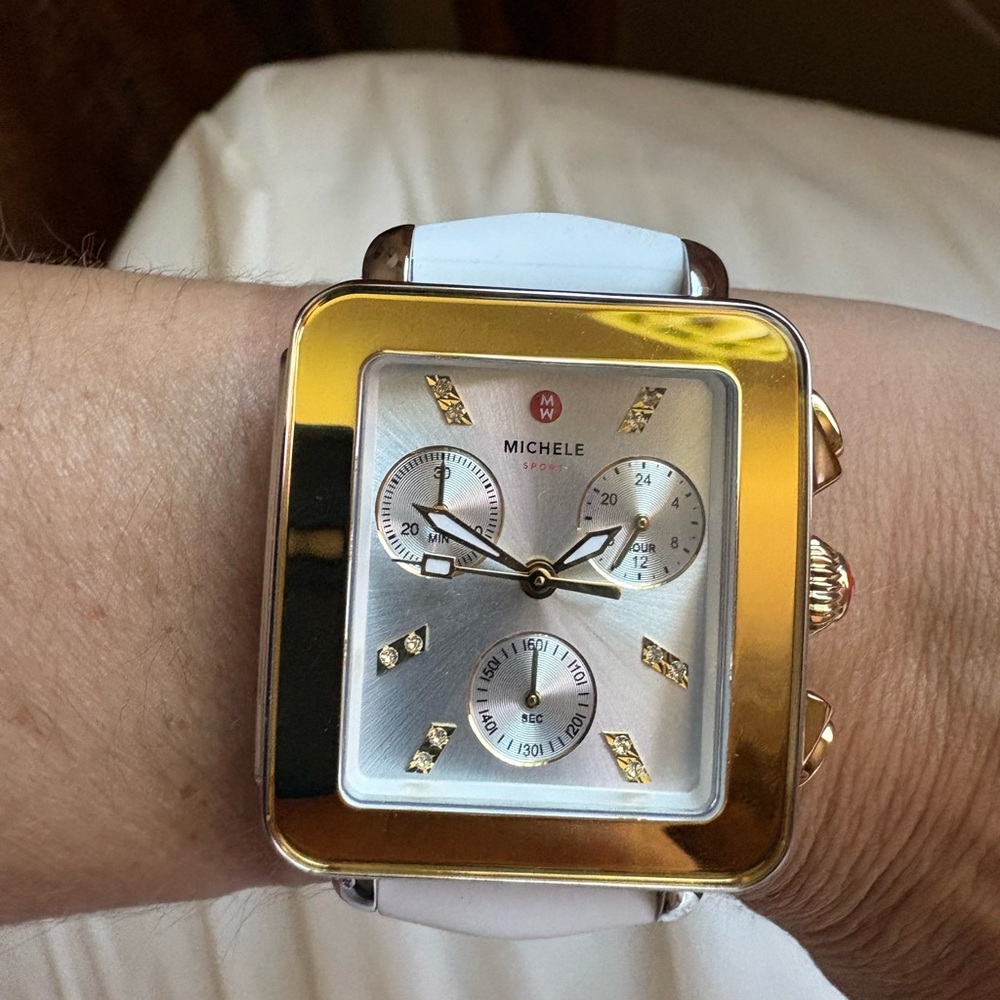 Michele Gold and White Smartwatch with Luxurious Design